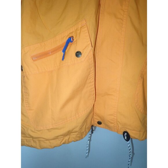 Vintage‎ Newport Blue Nautical Rain Windbreaker Jacket Mens M Yellow Zip Y2K - Picture 3 of 8